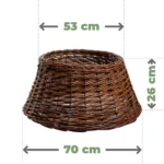 Osłona wiklinowa na stojak pod choinkę 70 cm ciemny brąz