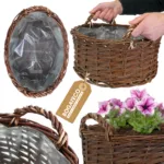 Doniczki wiklinowe owalne z uchwytem - obrazek 7