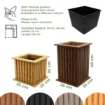 Doniczka drewniana lamelowa kolumna z wkładem W40/S25/D25 - obrazek 9