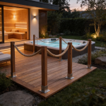 Płot żeglarski przykręcany- wysokość 100cm ciemny brąz - obrazek 2