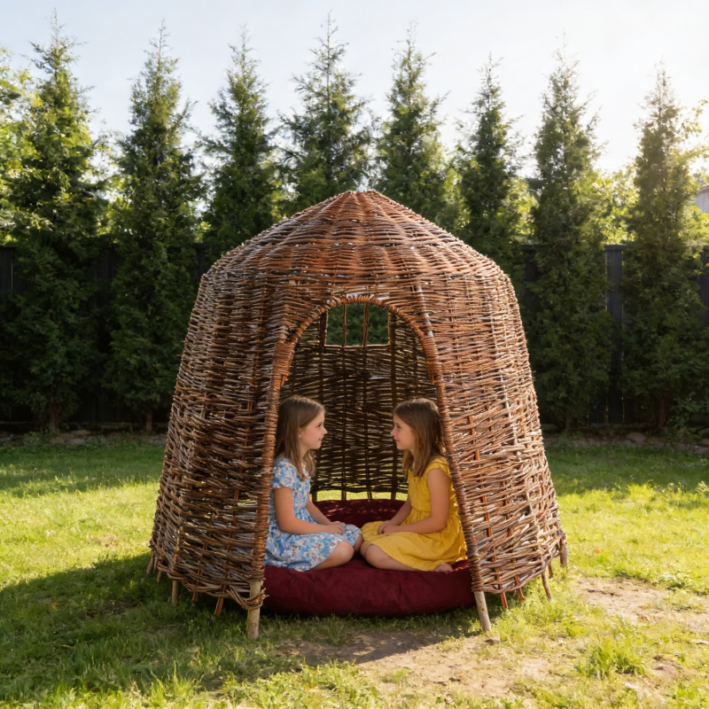 freepik two young girls are sitting inside a large domesha 10151