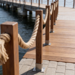 Płot żeglarski przykręcany- wysokość 100cm ciemny brąz - obrazek 4