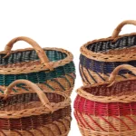 Kosz wiklinowy bagażówka zdobiony