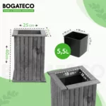 Doniczka drewniana lamelowa kolumna z wkładem W40/S25/D25 - obrazek 2