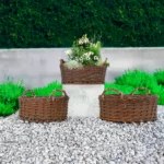 Doniczki wiklinowe owalne z uchwytem