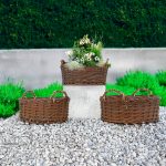 Doniczki wiklinowe owalne z uchwytem - obrazek 3