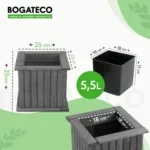 Doniczka drewniana lamelowa kolumna z wkładem W25/S25/D25 - obrazek 2