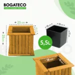 Doniczka drewniana lamelowa kolumna z wkładem W25/S25/D25 - obrazek 15