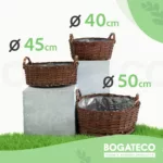 Doniczki wiklinowe okrągłe z uchwytem - obrazek 2