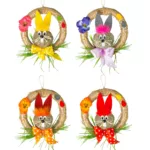 Wianek zając wielkanocny- 4 kolory.